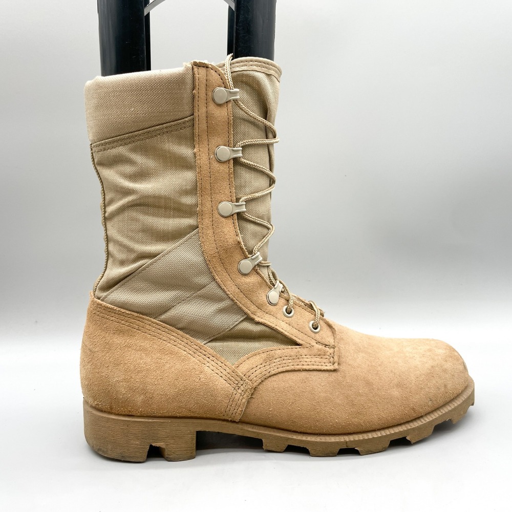 Vintage Ro Search Mens 10W Desert US Military Combat Boots Tan Suede Canvas Army